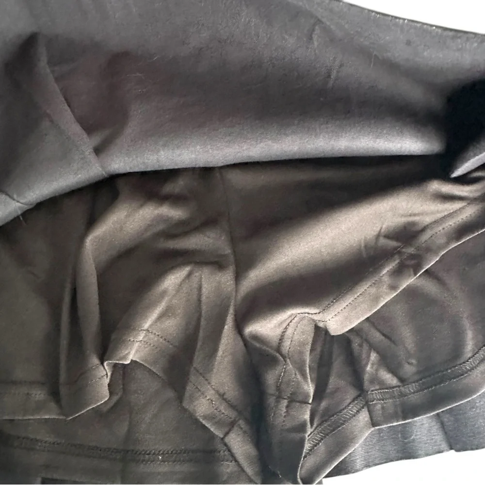 idem ditto Black Faux Leather Pleated Mini Skirt Size L NWT - Picture 3 of 8